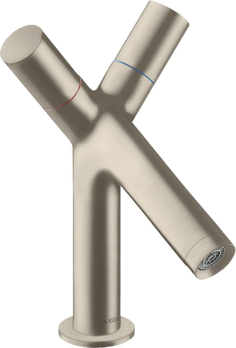 AXOR STARCK 2-Griff-Waschtischarmatur 80 mm mit Zugstangen-Ablaufgarnitur, DN 15, chrom