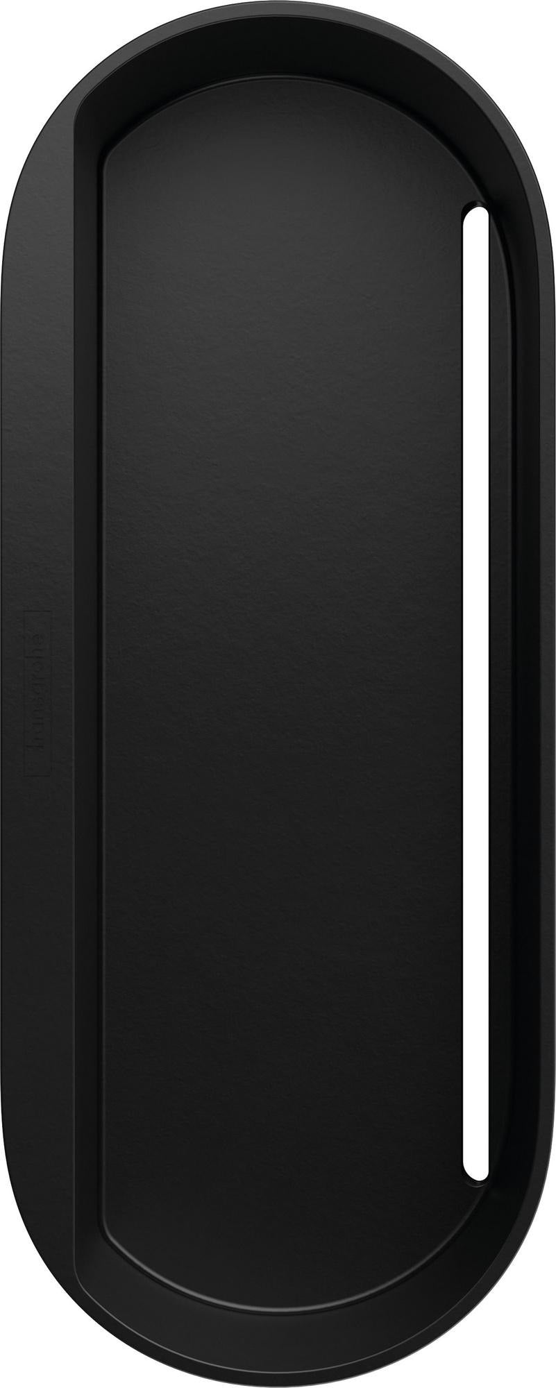 HANSGROHE WallStoris Ablagekorb tief, 250 x 71 mm, mattschwarz – Duschkorb mit Wasserablauf