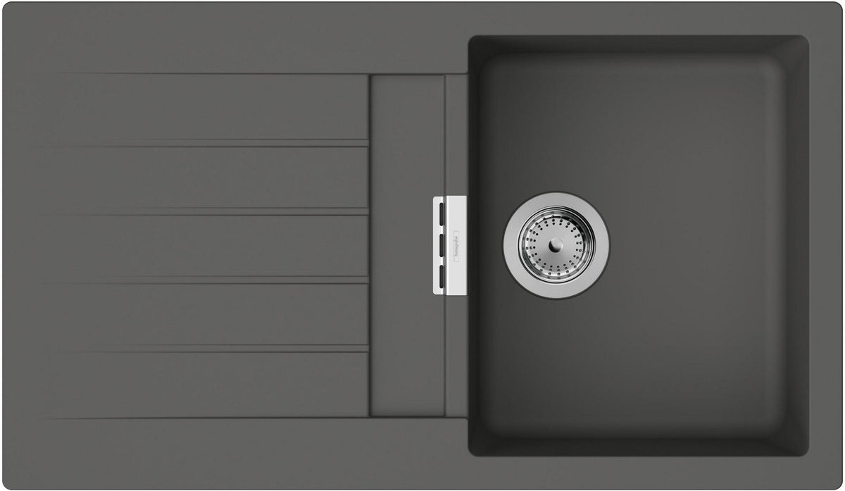 HANSGROHE Spüle S520-F345 graphitschwarz mit Abtropffläche und SilicaTec
