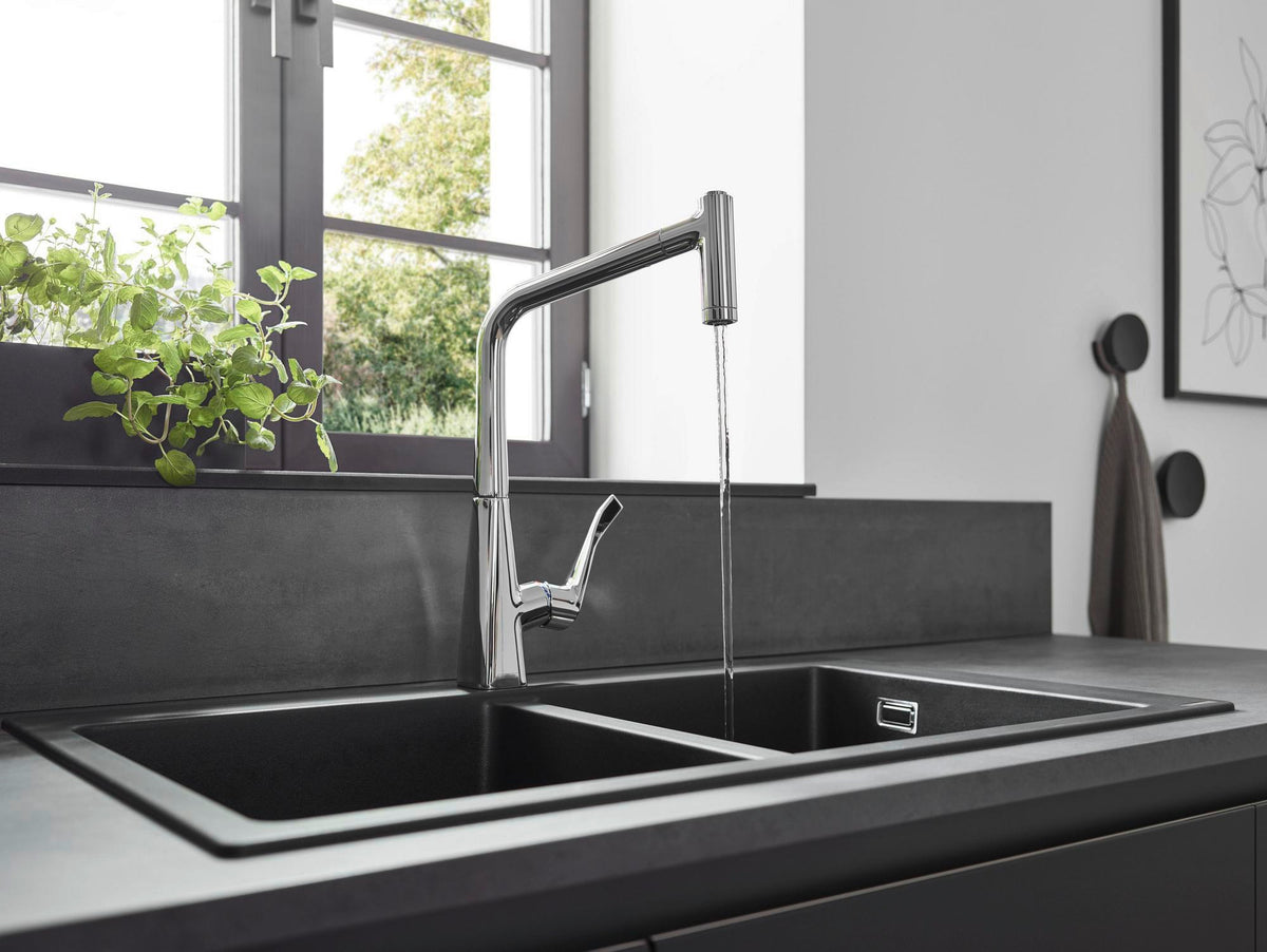 HANSGROHE Metris M71 Einhebel-Küchenmischer 320 mit sBox und Ausziehbrause, Chrom