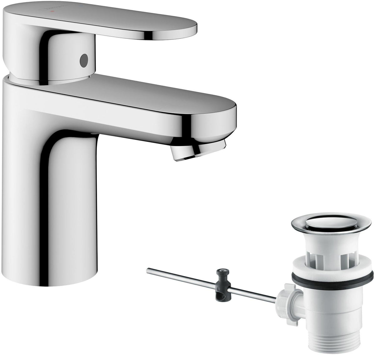 HANSGROHE Vernis Blend 70 Einhebel-Waschtischmischer mit Zugstangen-Ablaufgarnitur, chrom
