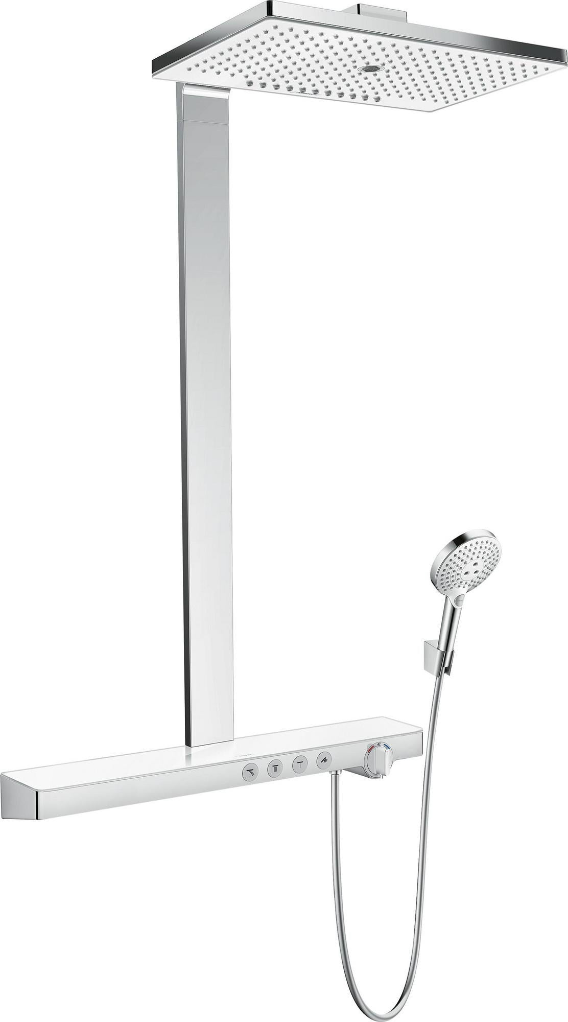 HANSGROHE Rainmaker Select 460 3jet Duschsystem – Showerpipe mit Thermostat, weiß/chrom