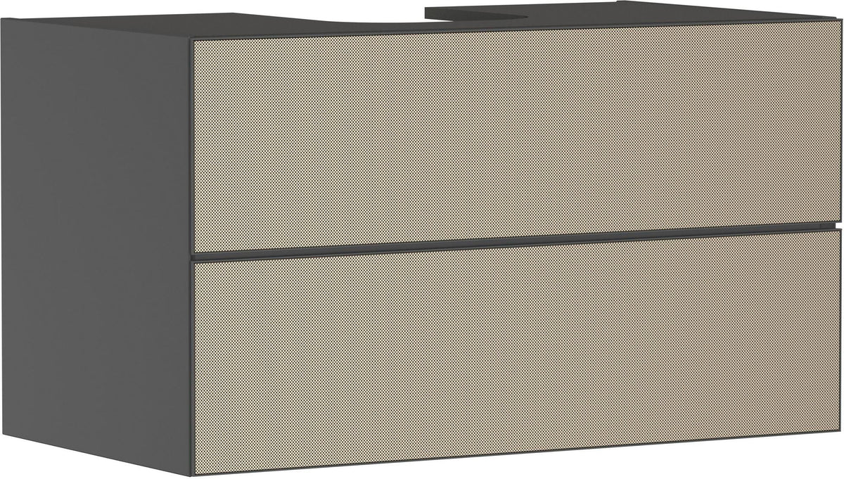 HANSGROHE Xevolos E Waschtischunterschrank 980 mm mattweiß/eiche dunkel grifflos PushOpen
