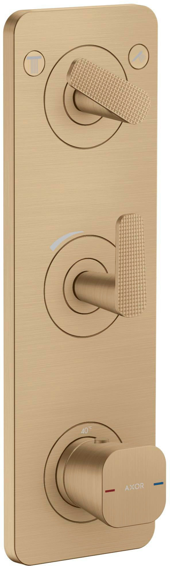 AXOR Citterio C Fertigmontageset Thermostatmodul UP mit Platte Cube cut chrom – 2 Verbraucher