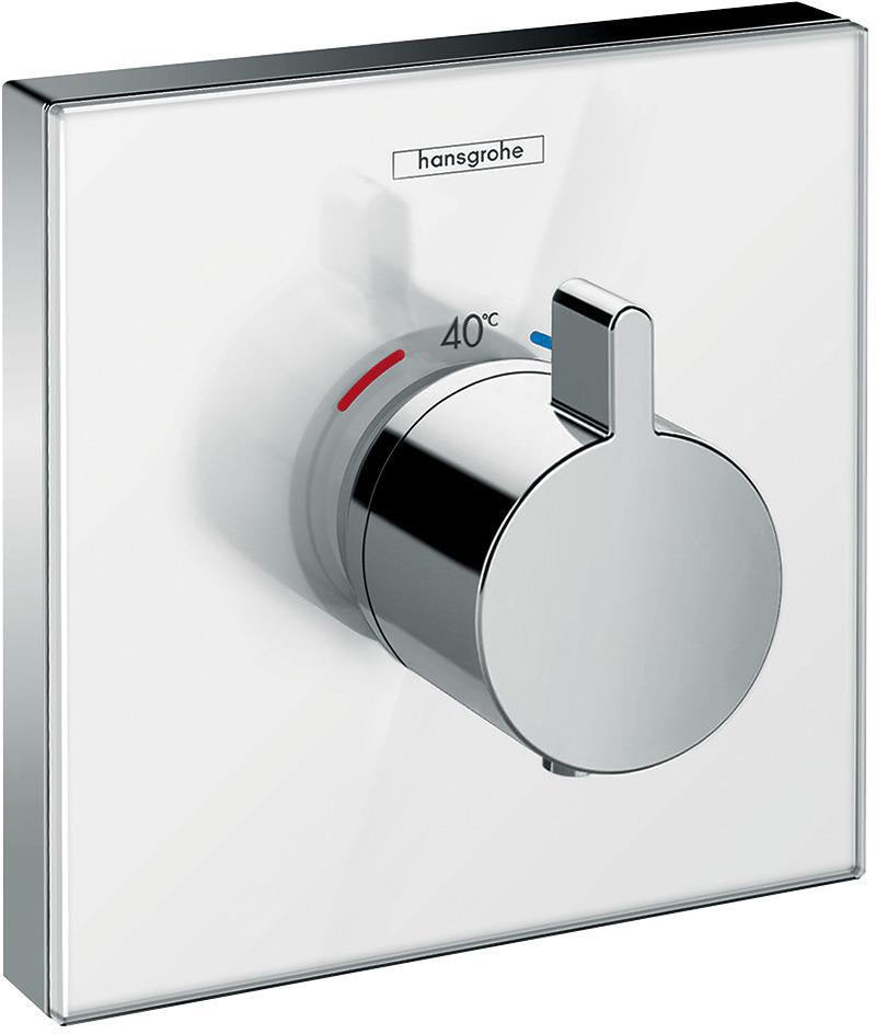 HANSGROHE ShowerSelect Glass Highflow Thermostat Unterputz weiß/chrom – 42 l/min, Sicherheitssperre 40°C