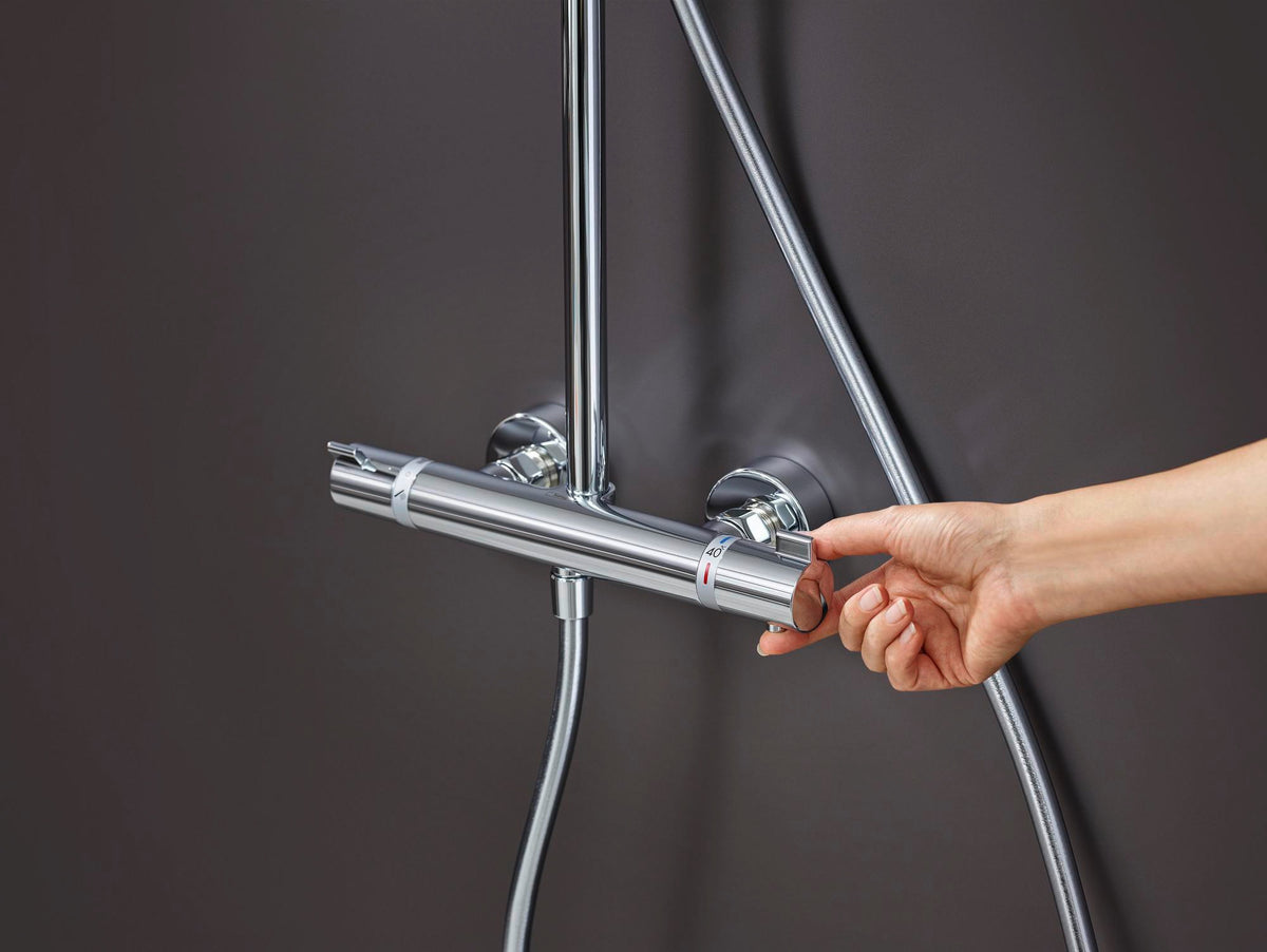 HANSGROHE Showerpipe Croma Select 280 Air mit Thermostat – Chrom, 1 Strahl, 280 mm Kopfbrause