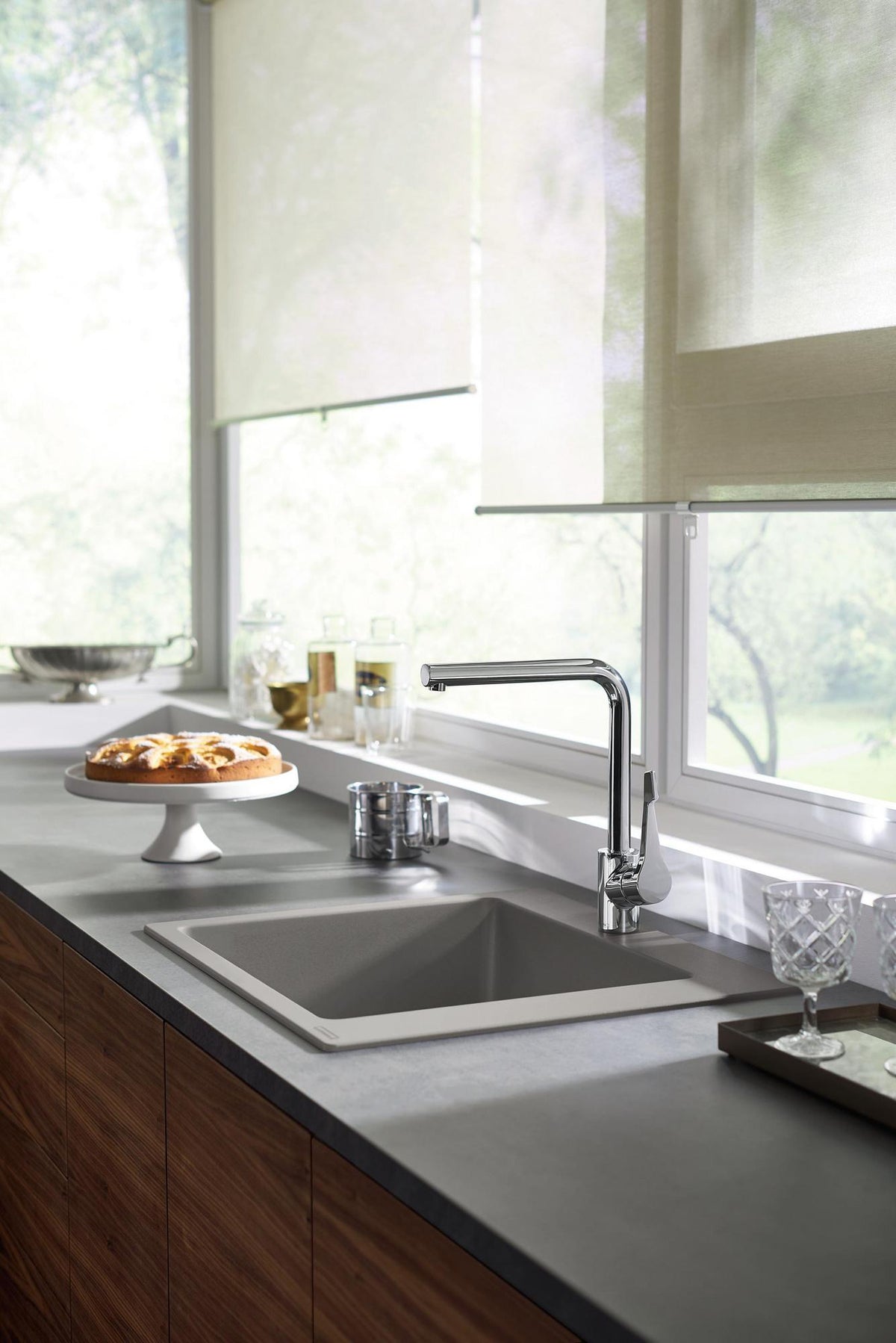 HANSGROHE Einbauspüle S51 450 SilicaTec graphitschwarz 1 Becken 60 cm Unterschrank