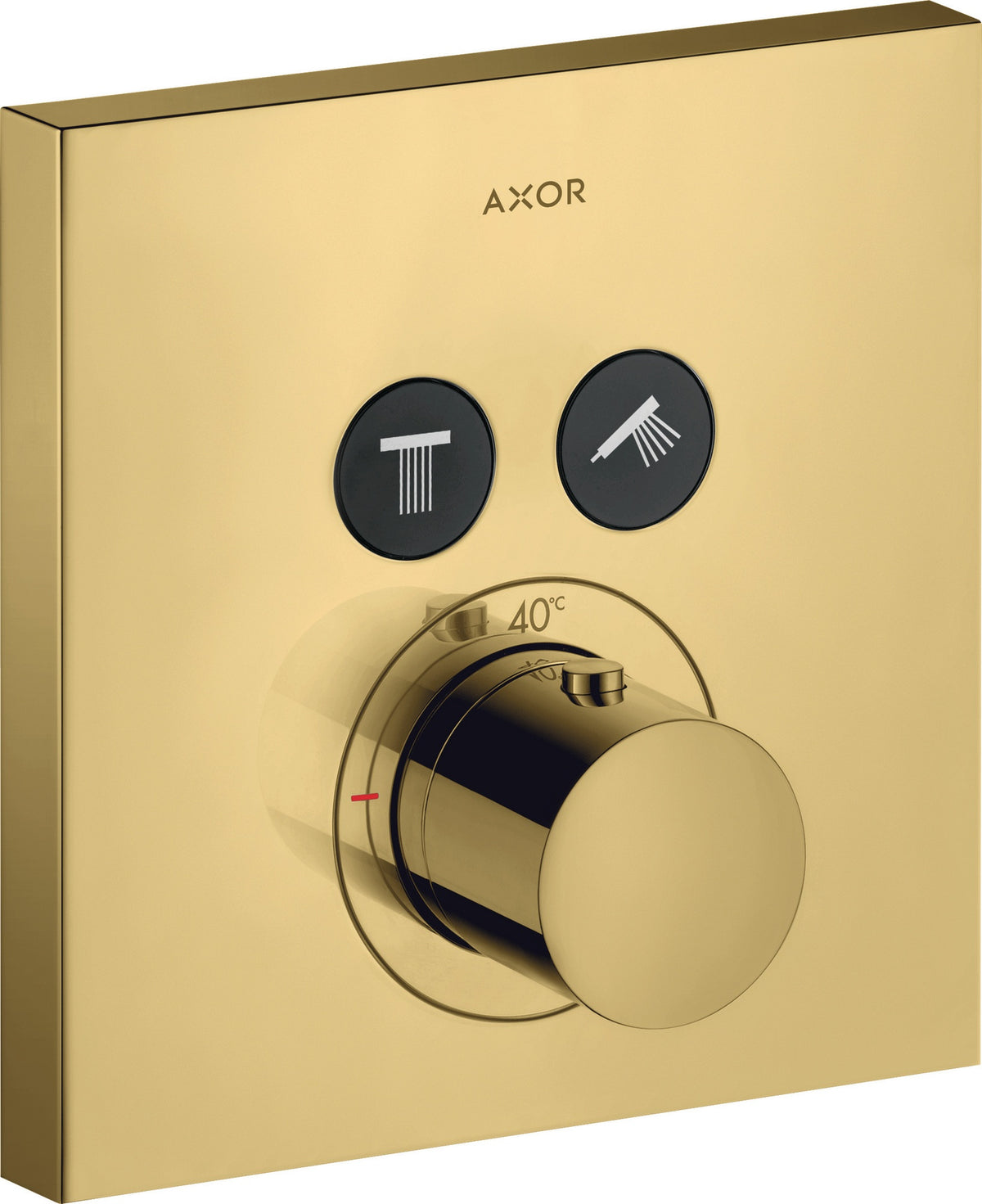 AXOR ShowerSelect Square UP Thermostat für 2 Verbraucher – Chrom, eckig, Select-Button