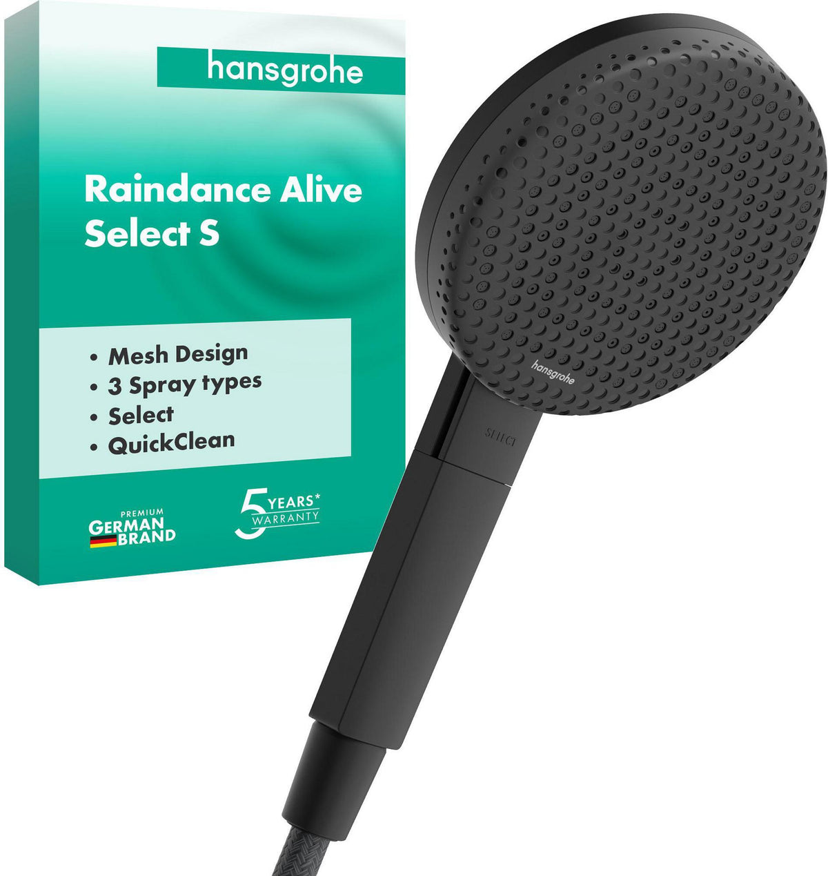 HANSGROHE Raindance Alive Select S 125 3jet Handbrause mit Select-Taste und QuickClean