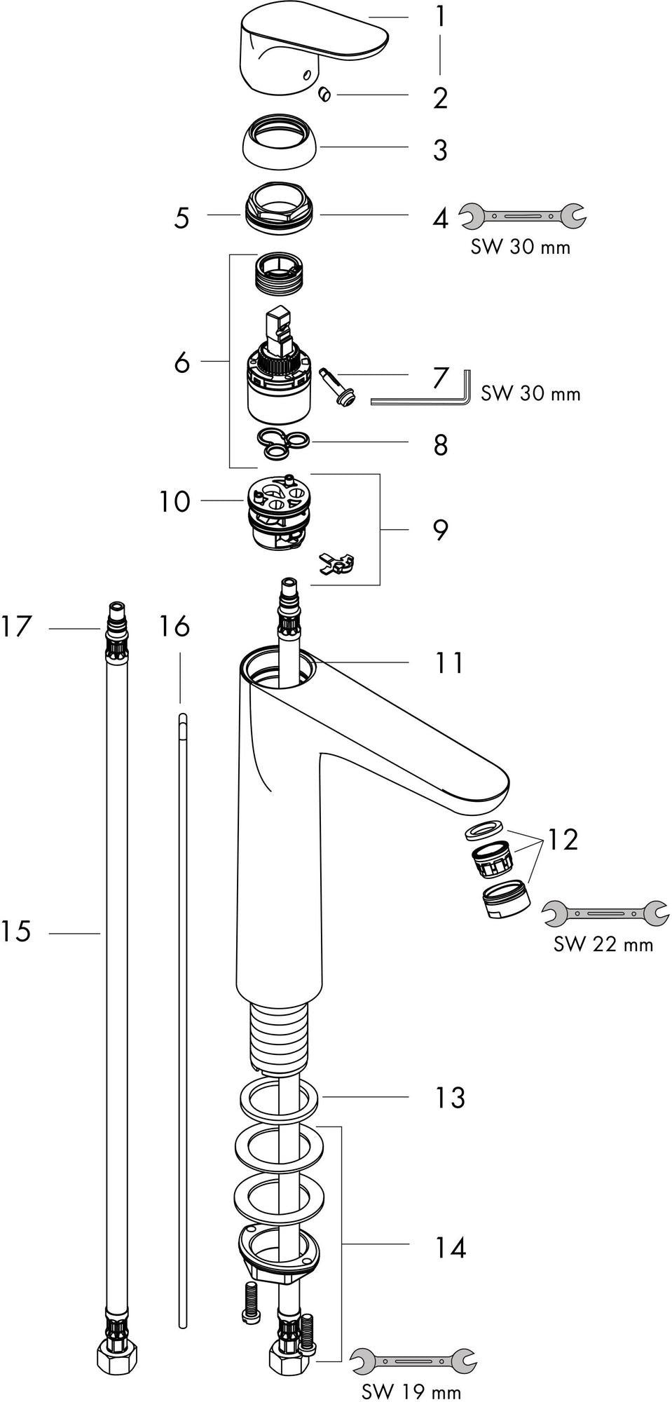 HANSGROHE Focus 190 Einhebel-Waschtischmischer DN 15 ohne Ablaufgarnitur chrom – ComfortZone und Temperaturbegrenzung
