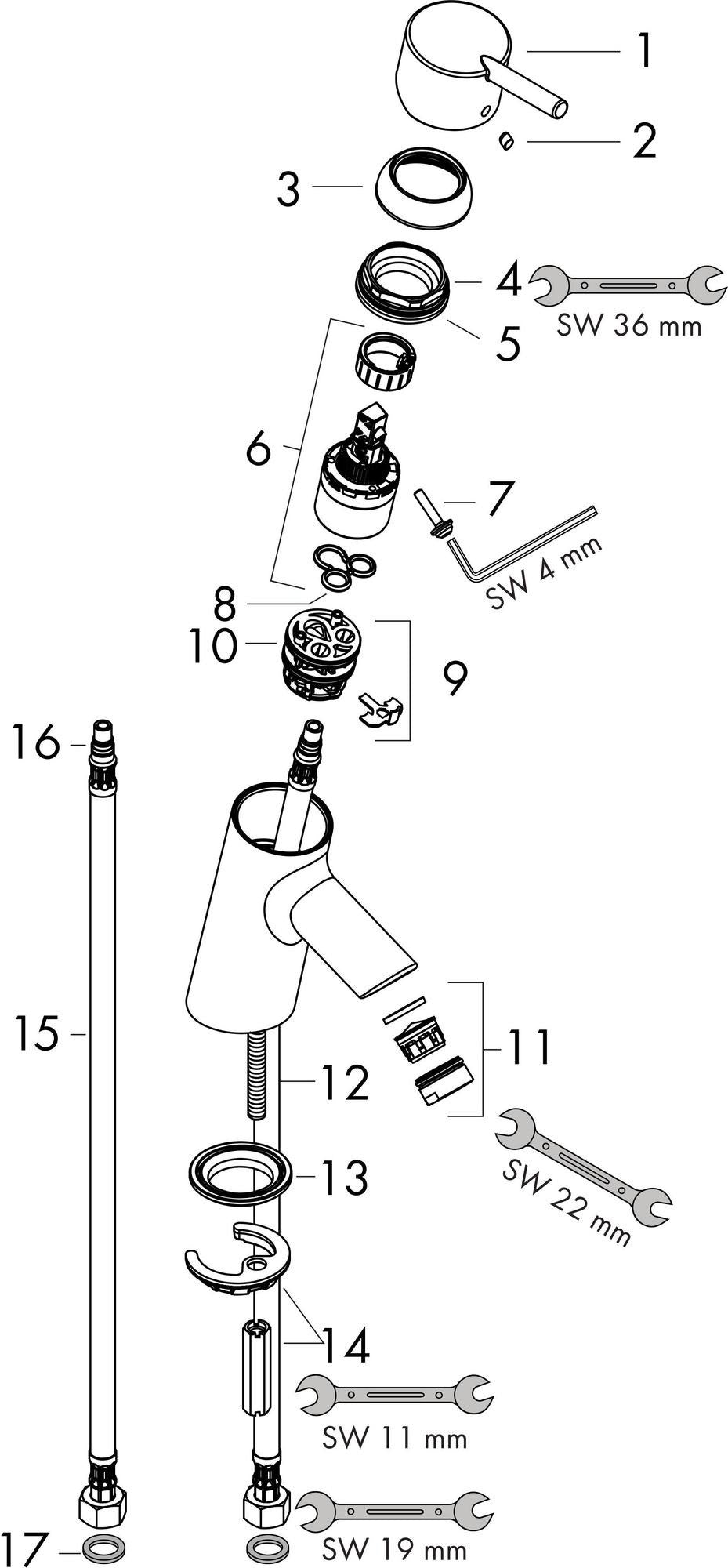 HANSGROHE Talis S Einhand-Waschtischmischer ohne Ablaufgarnitur, chrom – ComfortZone 70