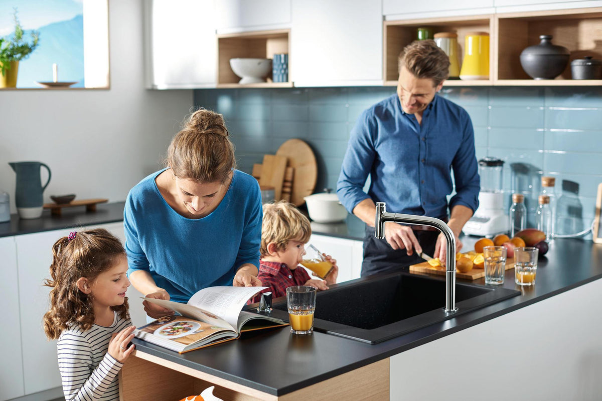HANSGROHE Einbauspüle S51 660 SilicaTec Graphitschwarz 1 Becken 800 mm Unterschrank