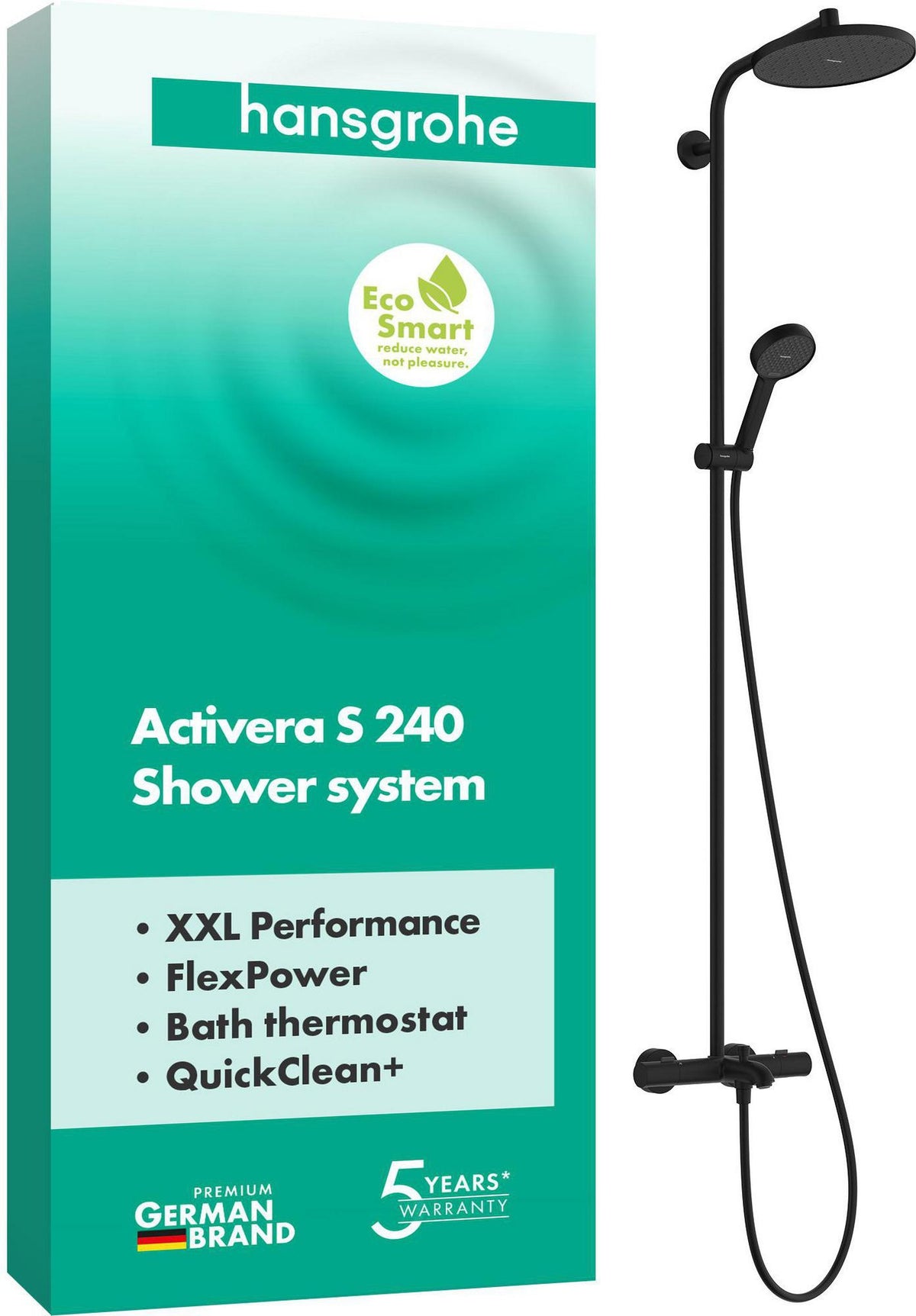 HANSGROHE Activera S Showerpipe 240 mit Wannenthermostat Ecostat Fine – Chrom