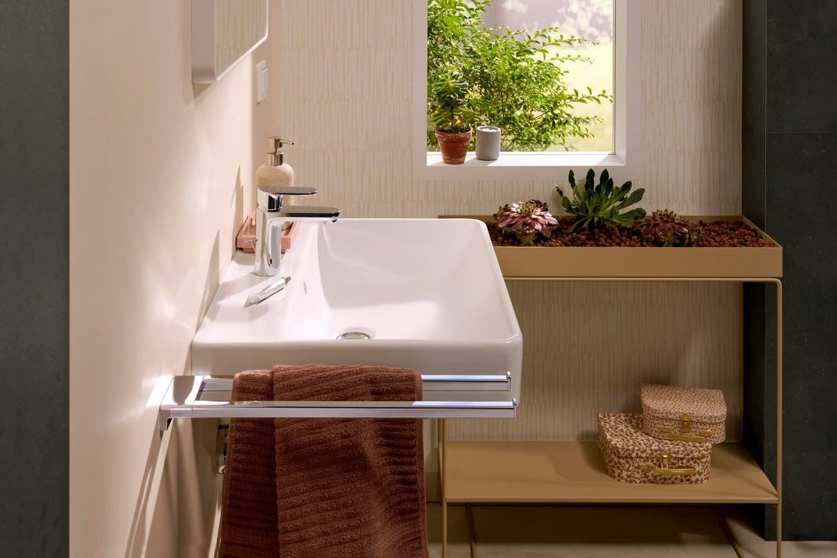 Hansgrohe AddStoris Handtuchhalter 2-armig 445 mm Chrom – Wandmontage, verdeckte Befestigung