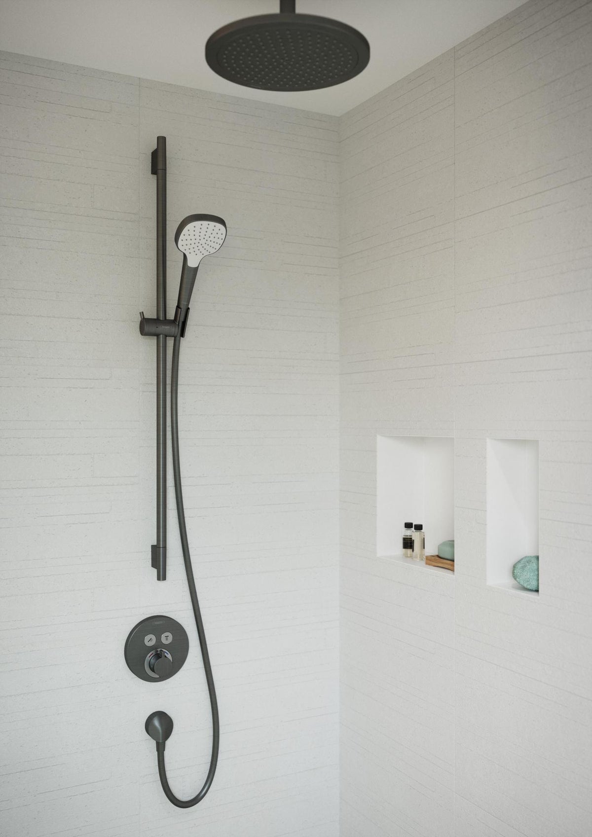 HANSGROHE XtraStoris Minimalistic Wandnische rahmenlos mattschwarz 300x150x100 mm