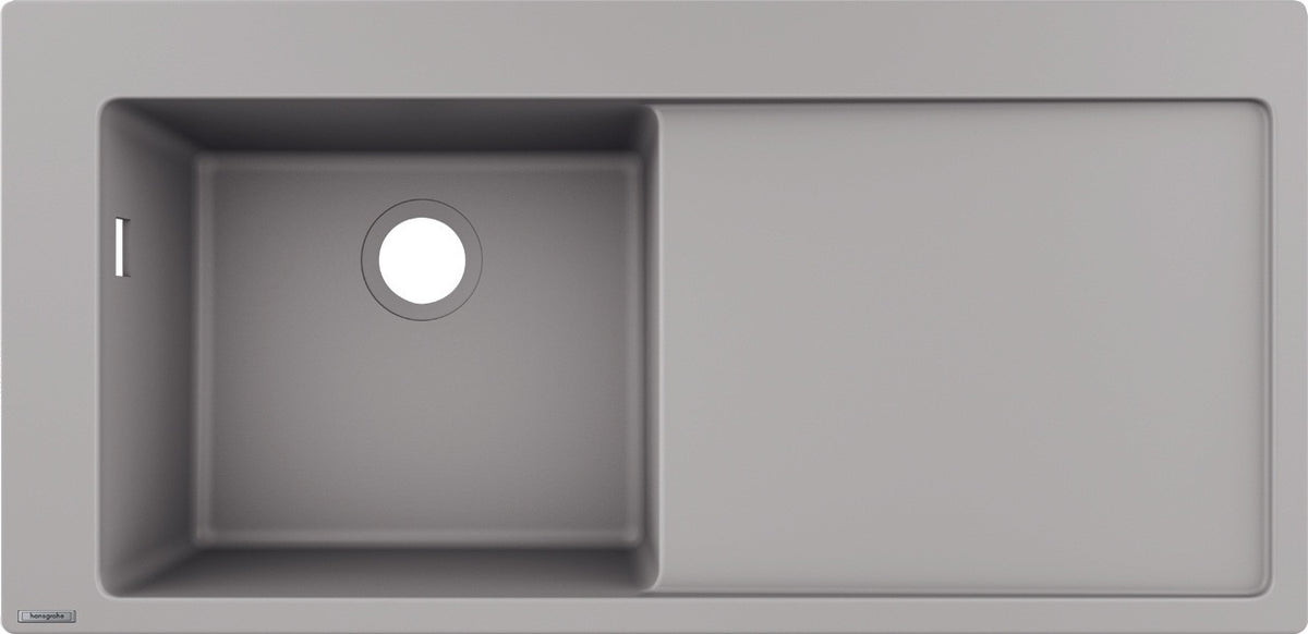 HANSGROHE Einbauspüle S51 450 SilicaTec graphitschwarz mit Abtropffläche rechts