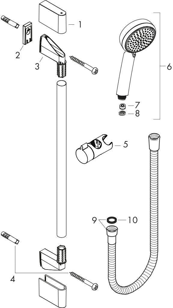 HANSGROHE Brauseset Crometta 100 Vario mit Unica´Croma Stange 650 mm Weiß/Chrom