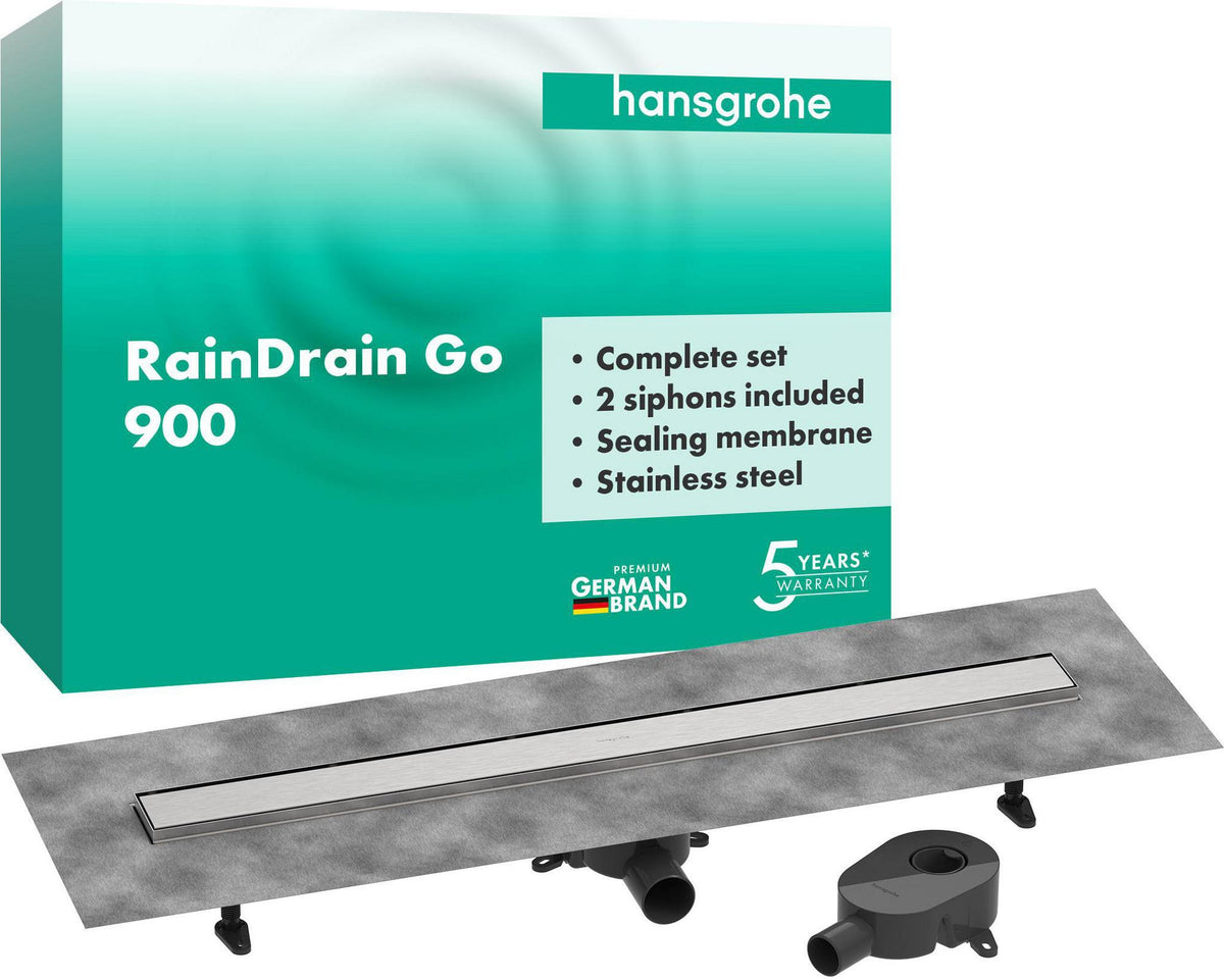 HANSGROHE RainDrain Go Duschrinne 900 mm Komplettset rückseitig befliesbar