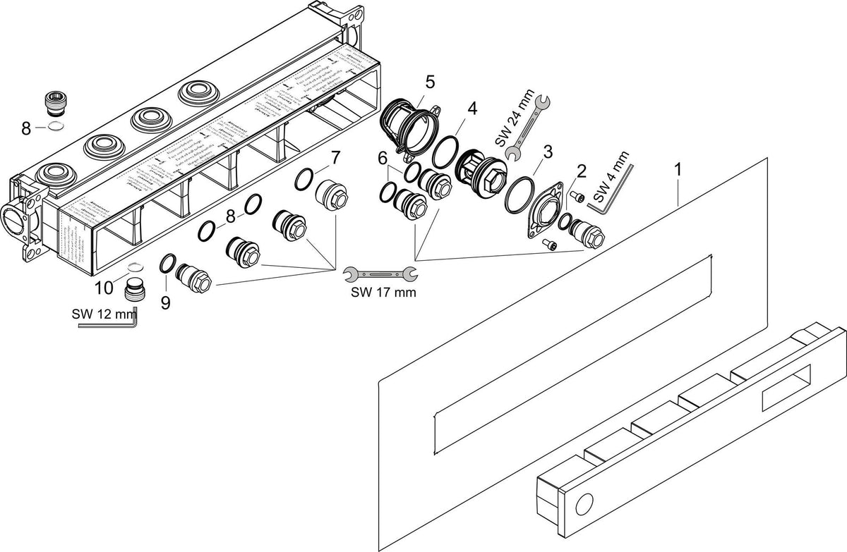 AXOR Grundset für Thermostatmodul Select – 2 Verbraucher, DN15/DN20, schallentkoppelt