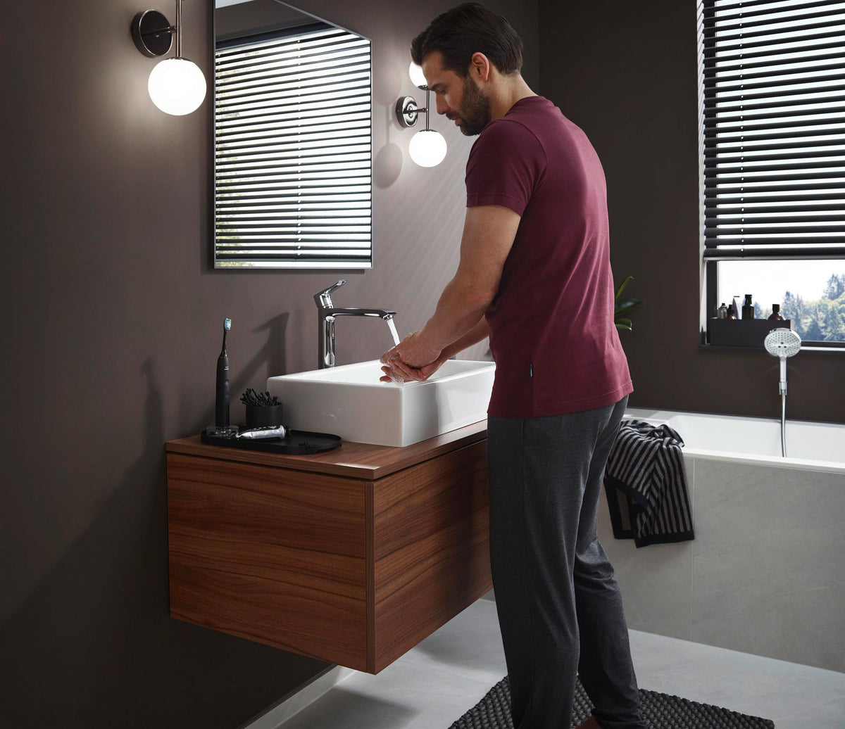 HANSGROHE Metris 260 Einhebel-Waschtischmischer mit ComfortZone, Zugstangen-Ablaufgarnitur und Temperaturbegrenzung, chrom