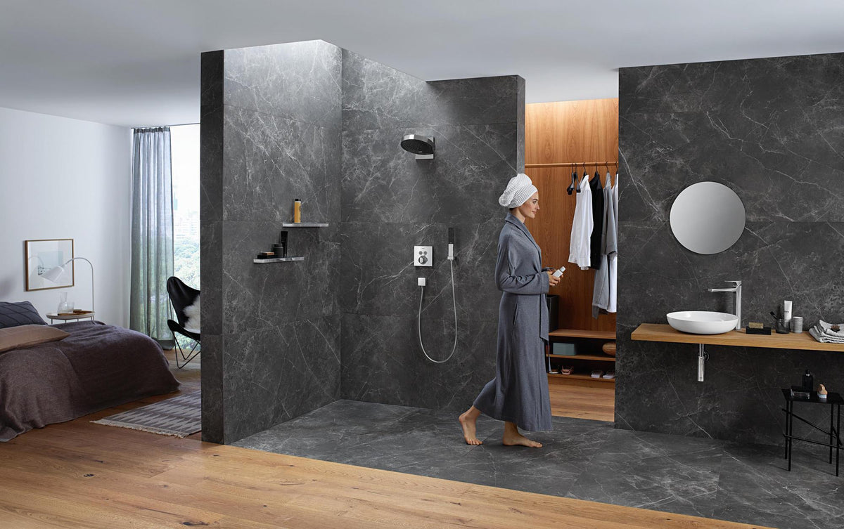 HANSGROHE Rainfinity 250 Kopfbrause 1jet Wandmontage chrom – PowderRain Strahl