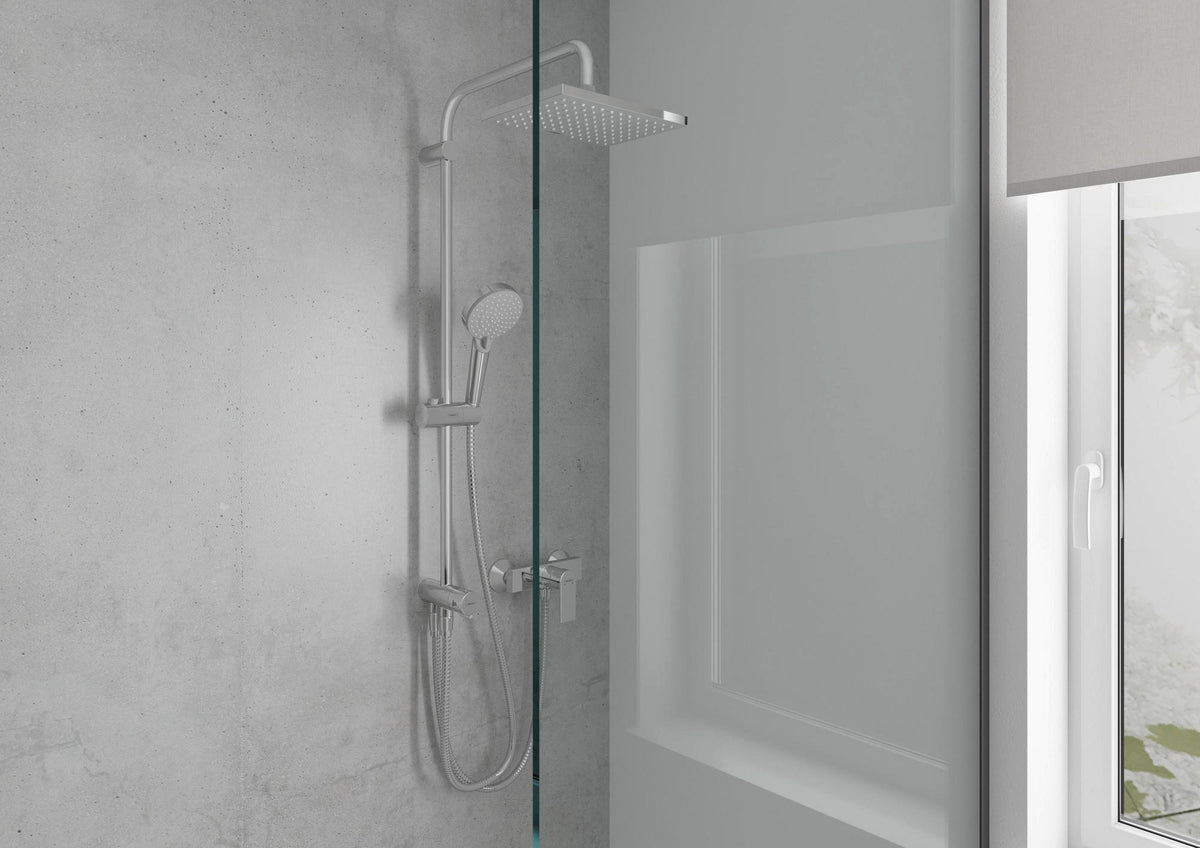 HANSGROHE Showerpipe VERNIS Shape 230 1jet Reno Chrom – Duschsystem mit Kopf- und Handbrause