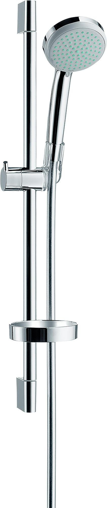HANSGROHE Brauseset Croma 100 Vario mit Unica´C Stange 900 mm in Chrom – 4 Strahlarten & QuickClean
