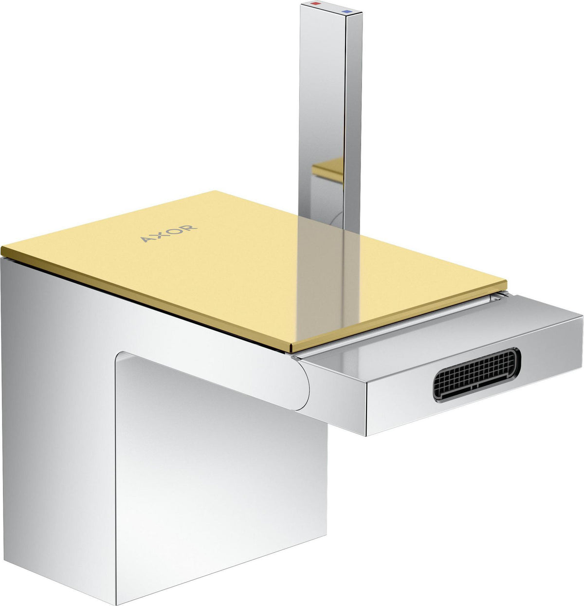 AXOR MYEDITION Einhebel-Bidetmischer ohne Platte polished gold optic mit Push-Open Ablaufgarnitur
