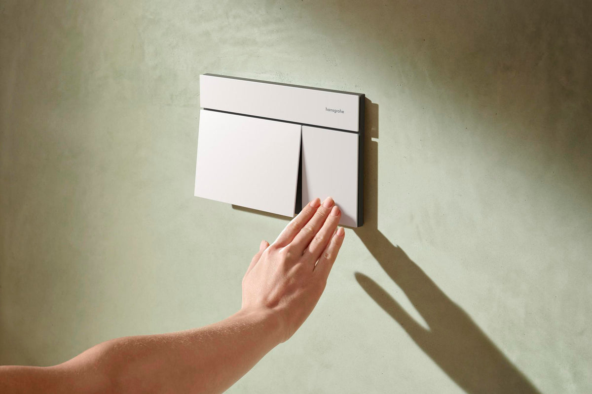 Hansgrohe iFrame Element E Betätigungsplatte mit 2-Mengen-Spülung, Metall, gebürstet