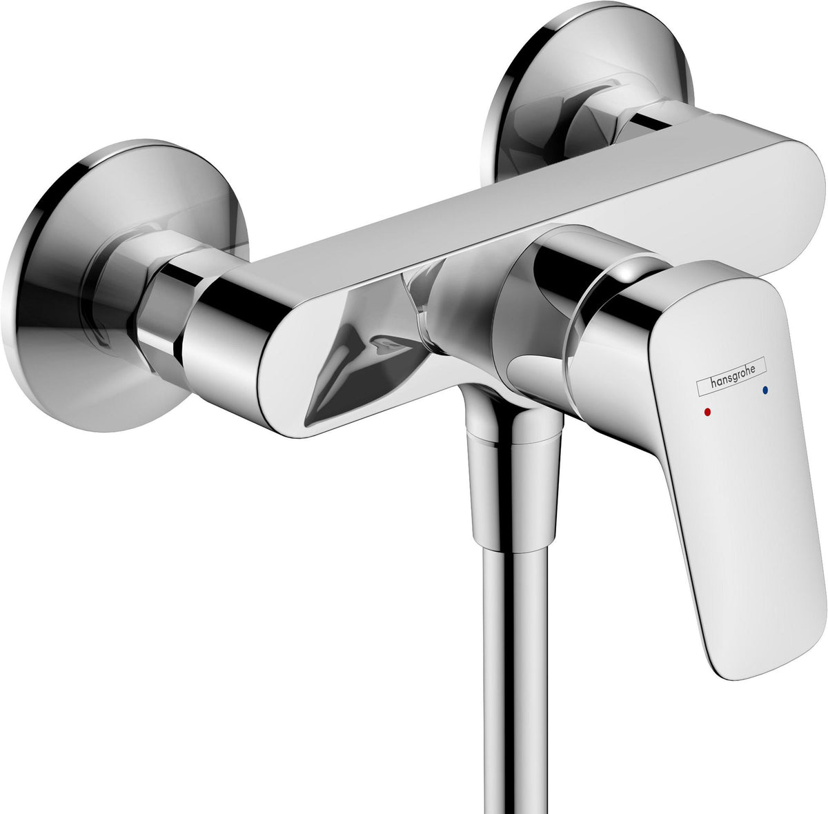 Hansgrohe Logis Brausemischer DN 15 Aufputz Chrom – Einhandhebelmischer mit Temperaturbegrenzung