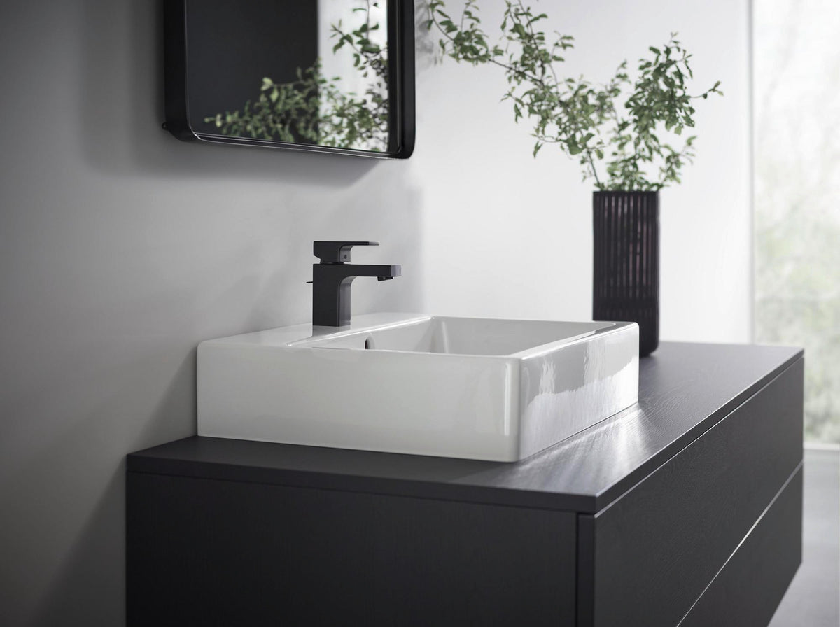 HANSGROHE Vernis Shape 70 Einhebel-Waschtischmischer mattschwarz mit ComfortZone und Zugstangen-Ablaufgarnitur