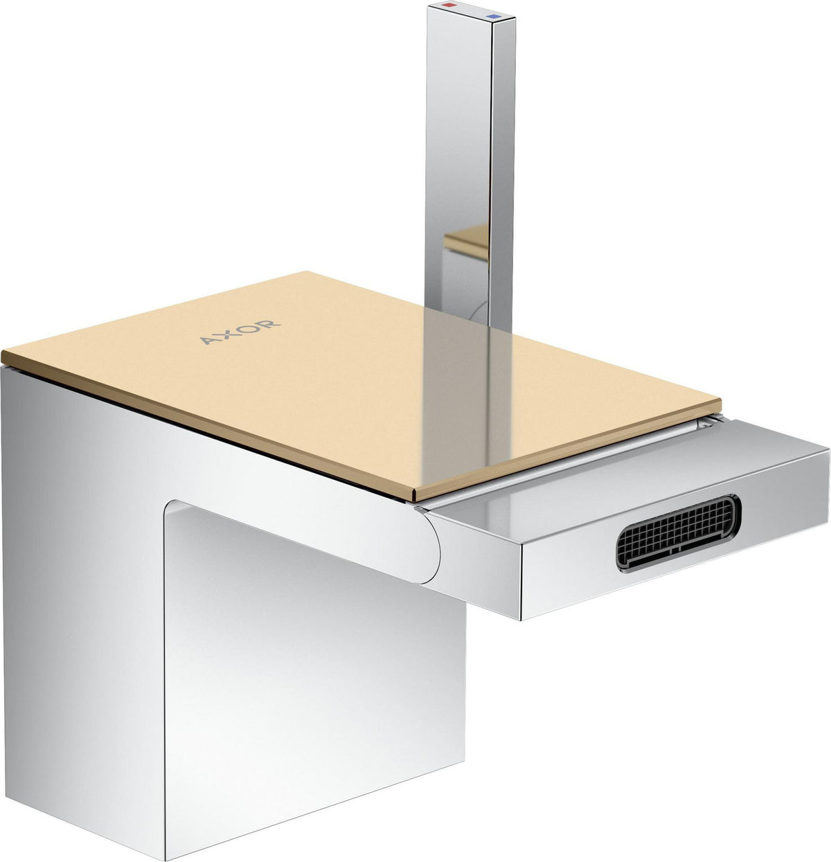 AXOR MYEDITION Einhebel-Bidetmischer ohne Platte polished gold optic mit Push-Open Ablaufgarnitur