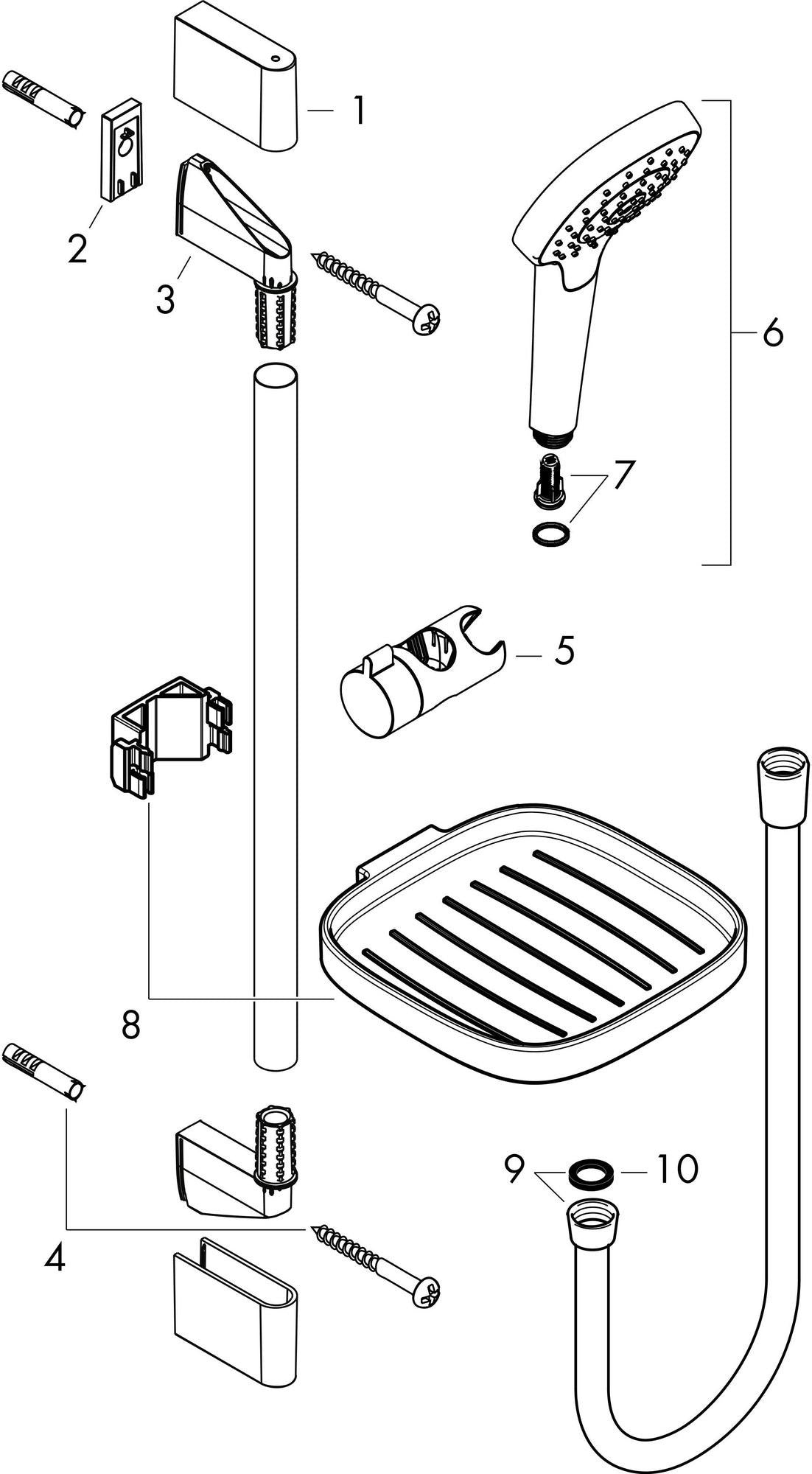HANSGROHE Croma Select E Vario Brauseset mit Unica´Croma Brausestange 650 mm weiß/chrom