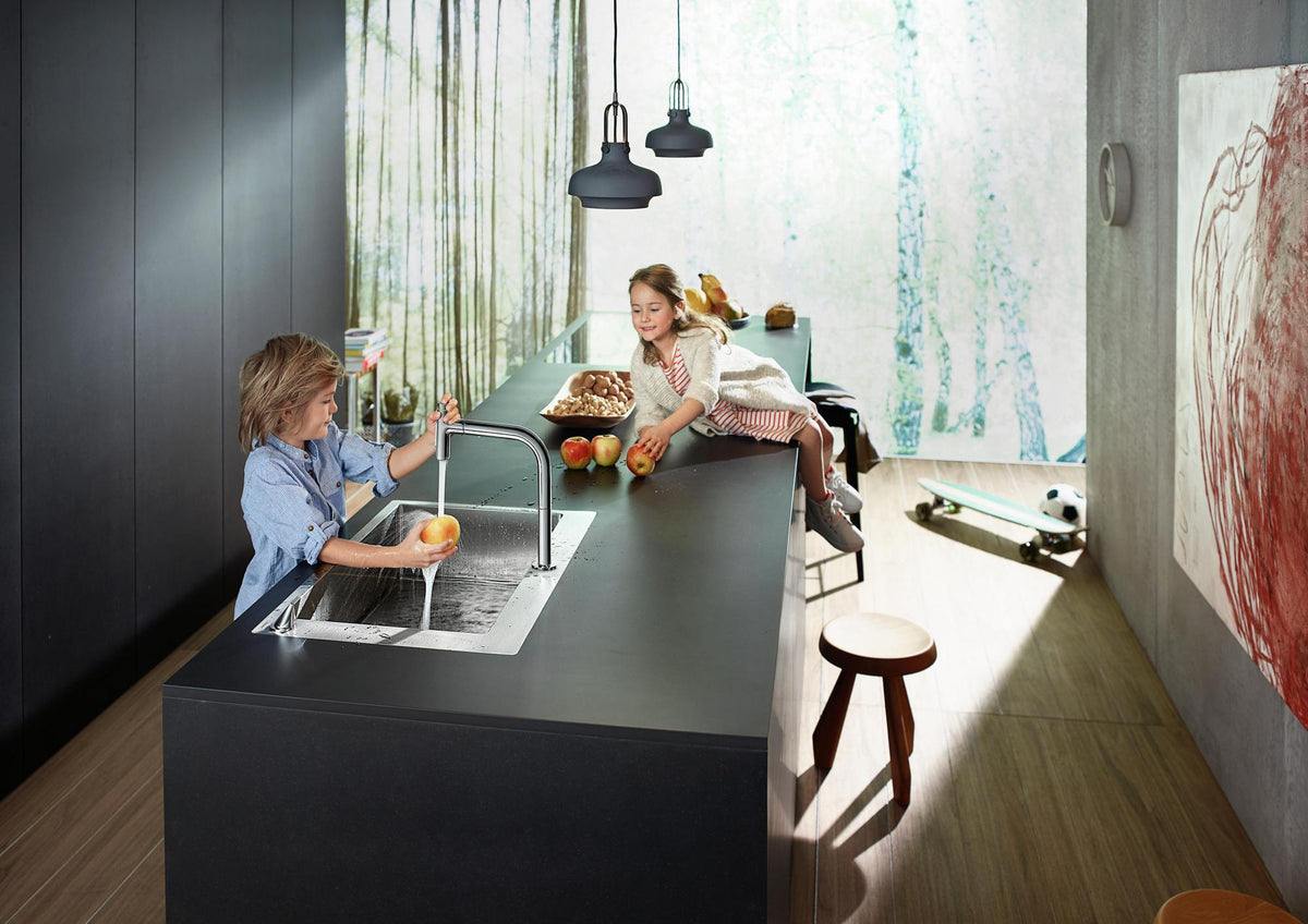 HANSGROHE Metris Select M71 Spültisch-Einhandmischer mit Ausziehbrause, Select-Technologie und ComfortZone 200 – Chrom
