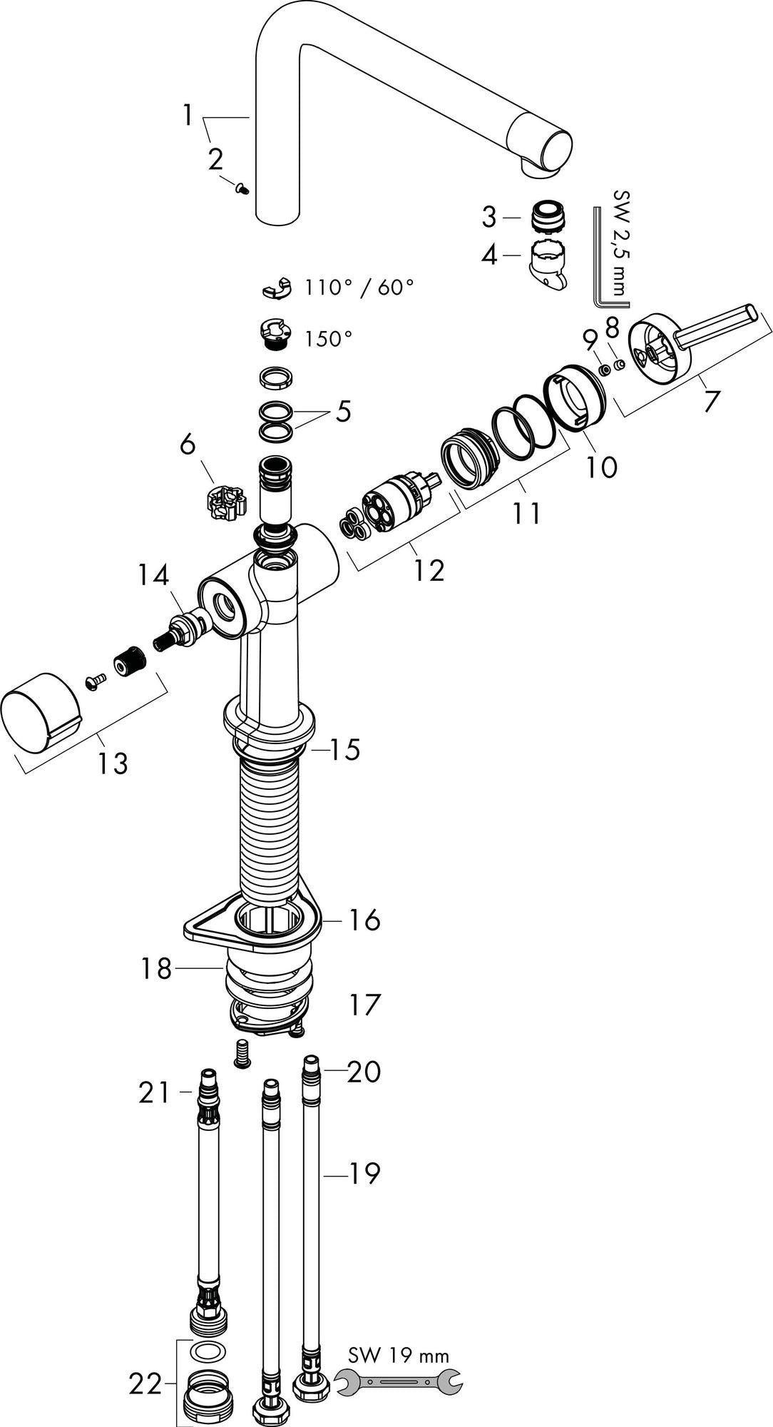 HANSGROHE Talis M54 Spültischmischer 270 mit Geräteabsperrventil – chrom