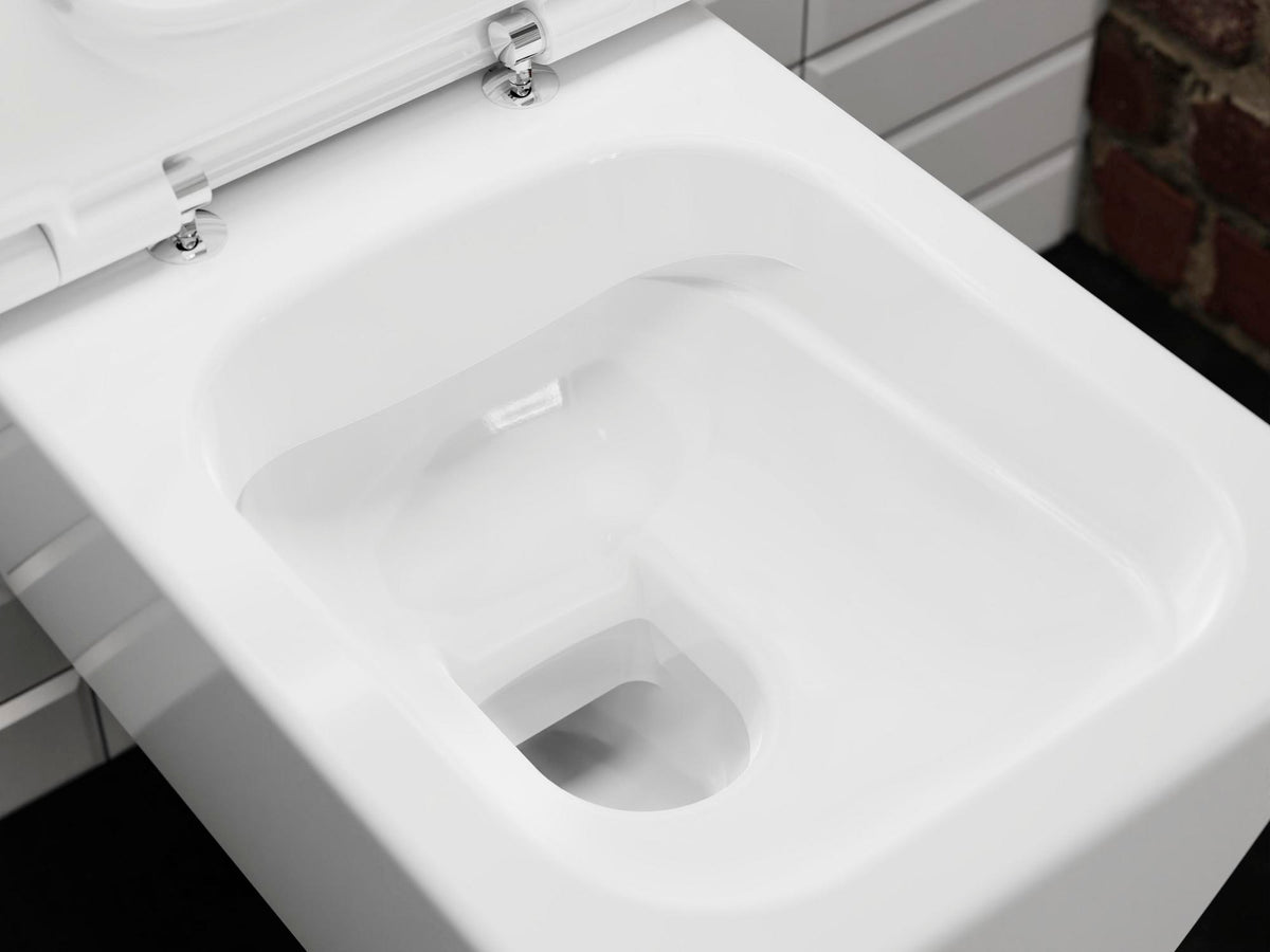 HANSGROHE Wand-WC EluPura Q weiß mit HygienEffect – spülrandlos, 4,5 Liter, inkl. Schallschutzmatte