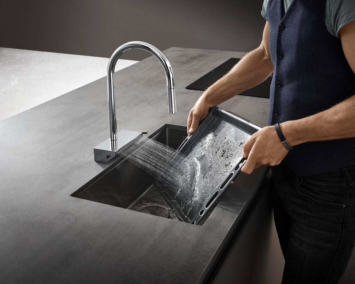 Hansgrohe HG Spültischmischer 170 Aquno Select M81 mit Ausziehbrause 3jet Chrom