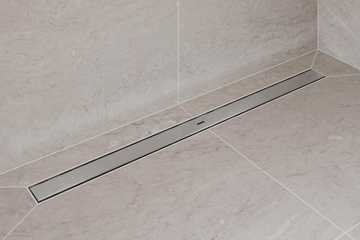 HANSGROHE RainDrain Allround Duschrinne 1200 mm Komplettset – edelstahl gebürstet, höhenverstellbar