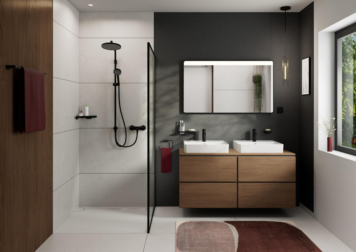 HANSGROHE Activera S Showerpipe 240 1jet EcoSmart Reno Varia chrom – Duschsystem mit Kopf- und Handbrause