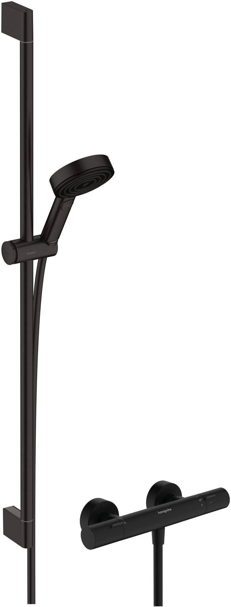 AXOR Pulsify Select S Brausesystem 105 3jet mit Ecostat Fine Thermostat und 90 cm Brausestange in Chrom