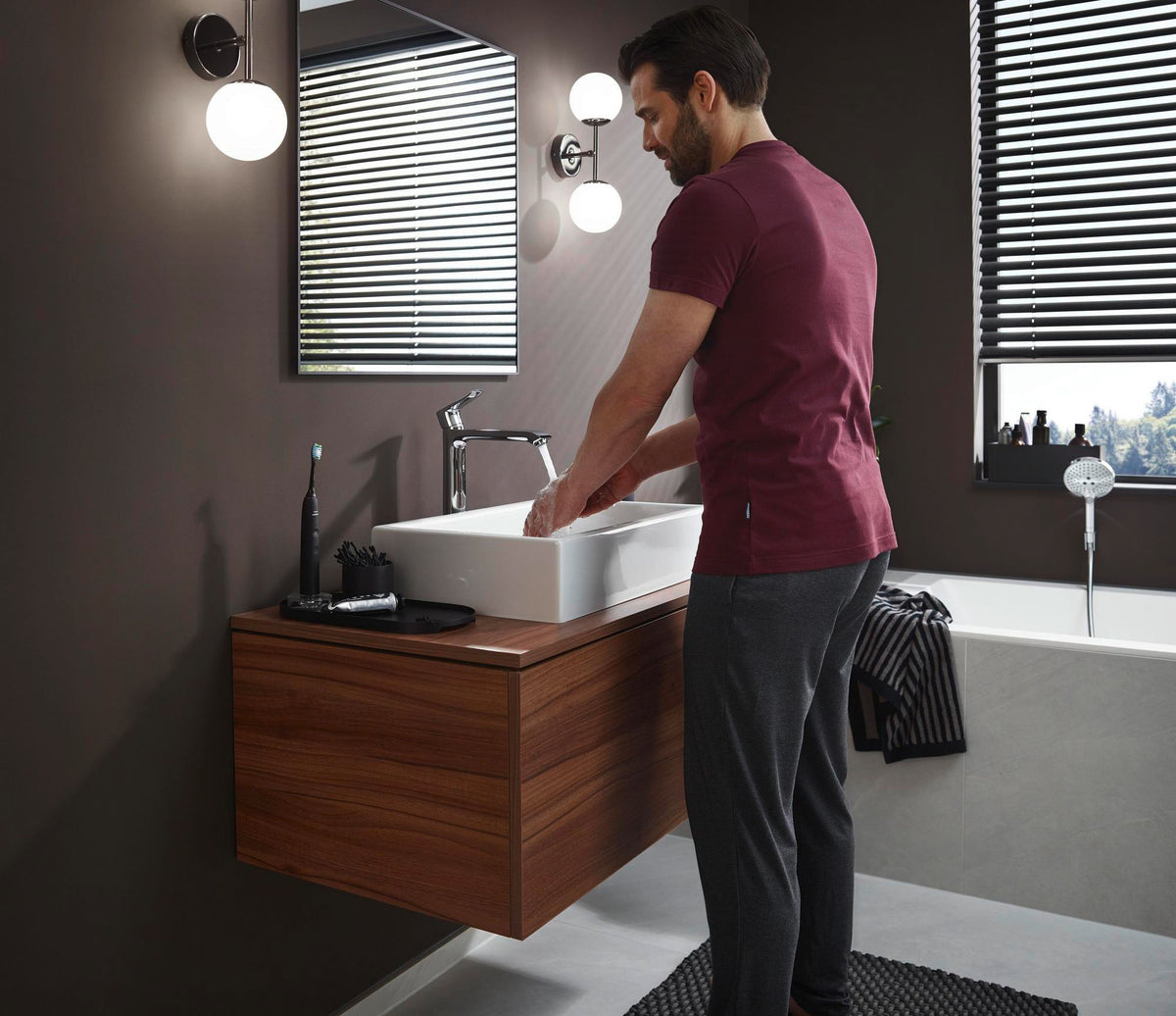 HANSGROHE Metris 260 Einhebel-Waschtischmischer mit ComfortZone, Zugstangen-Ablaufgarnitur und Temperaturbegrenzung, chrom