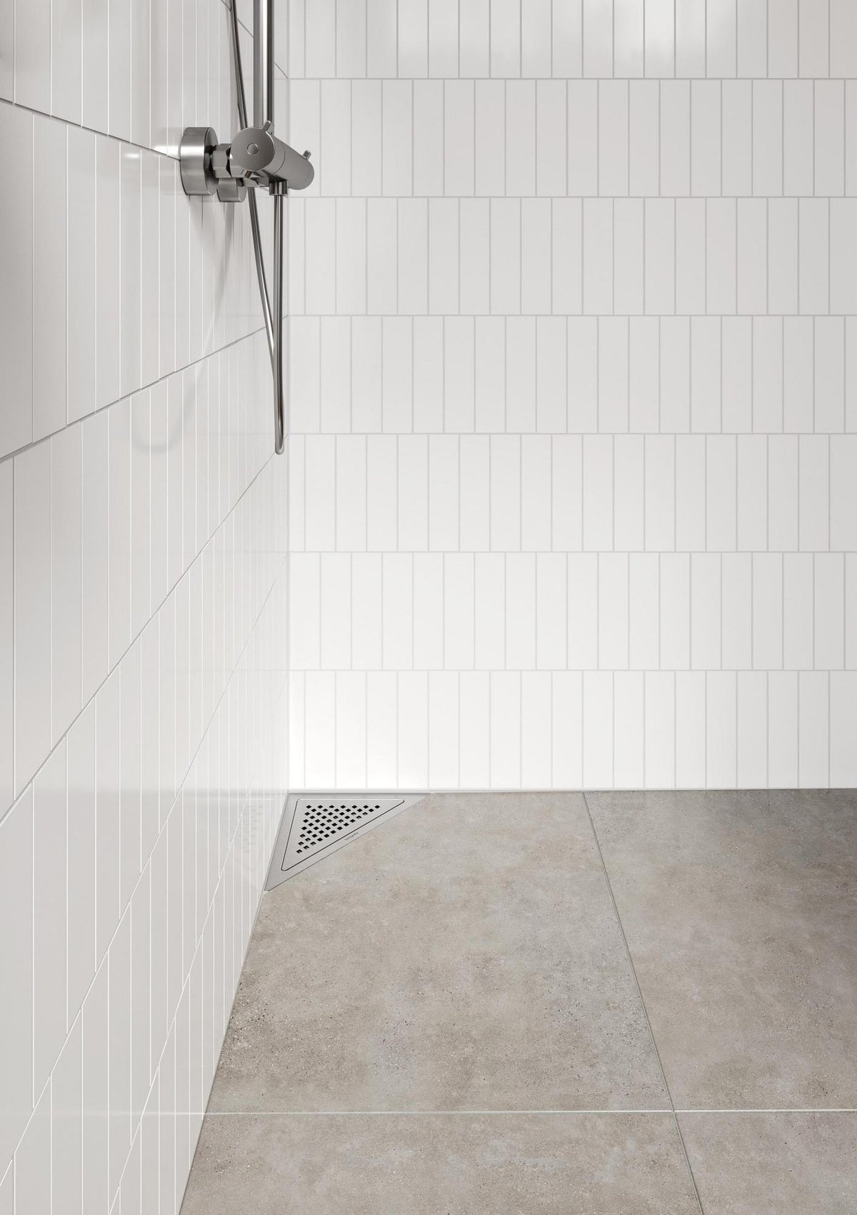 hansgrohe RainDrain Corner Komplettset Punktablauf 240/240, Edelstahl gebürstet – rahmenloses Design, DN40, höhenverstellbar