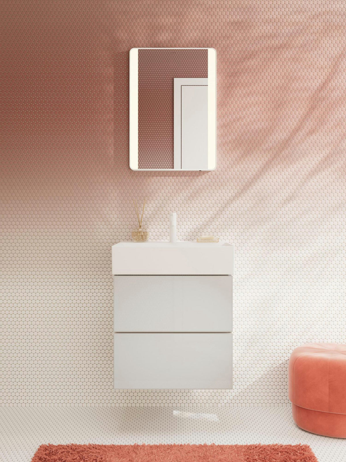 HANSGROHE Xarita Lite Q Wandspiegel 500 mm mit seitlicher LED-Beleuchtung, mattschwarz
