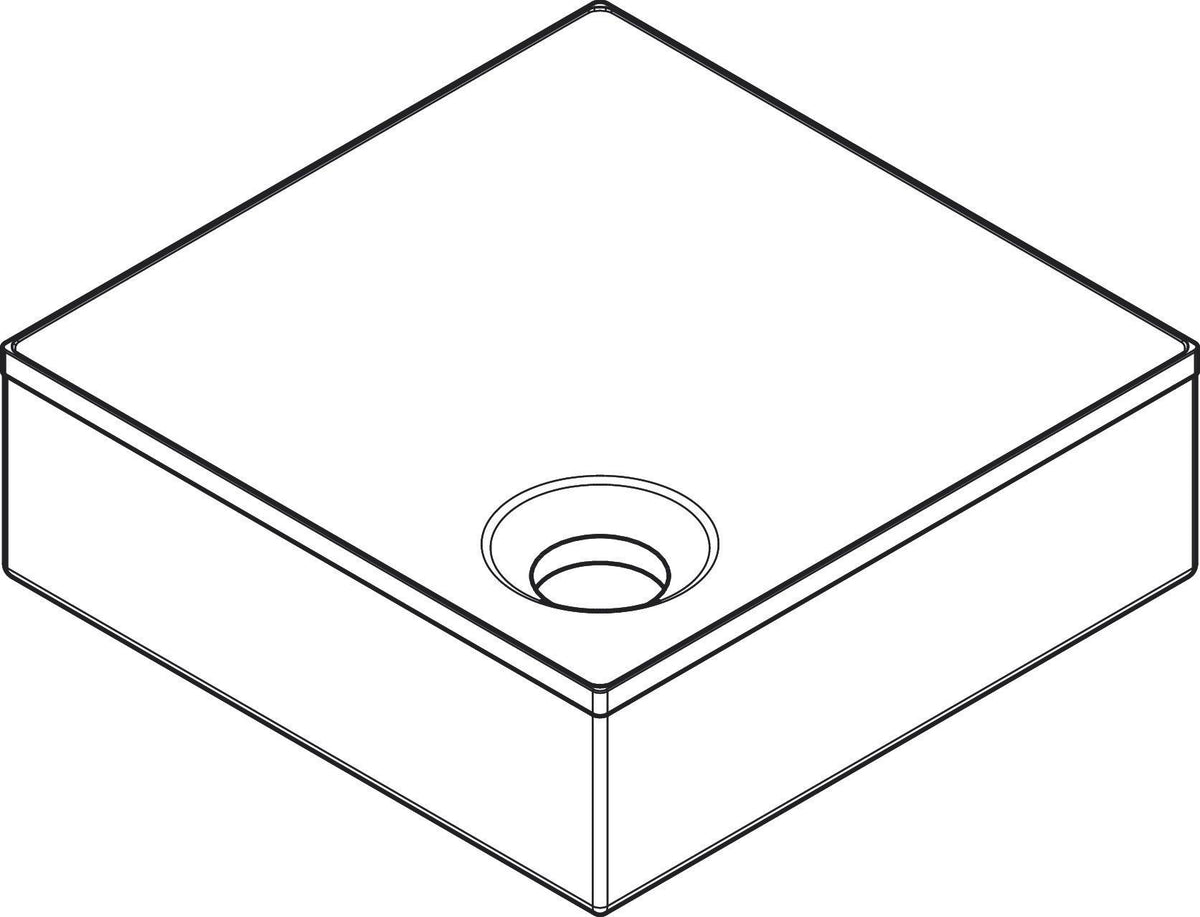 AXOR Suite Aufsatzwaschtisch 285x285mm SolidSurface mit chrom Designrahmen, ohne Hahnloch & Überlauf