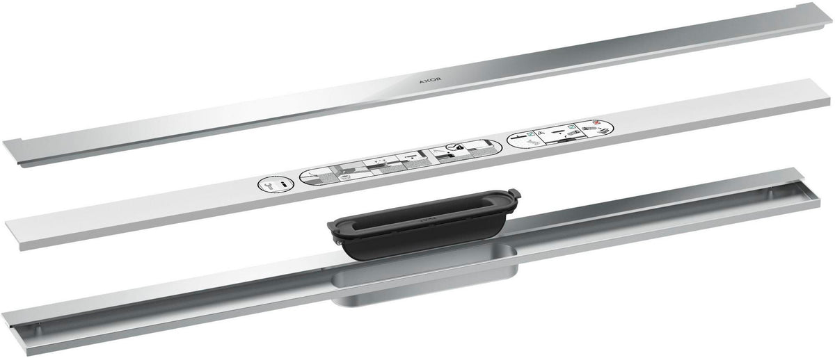 AXOR Drain Duschrinne 900 mm Fertigset zur Wandmontage, chrom – Hansgrohe