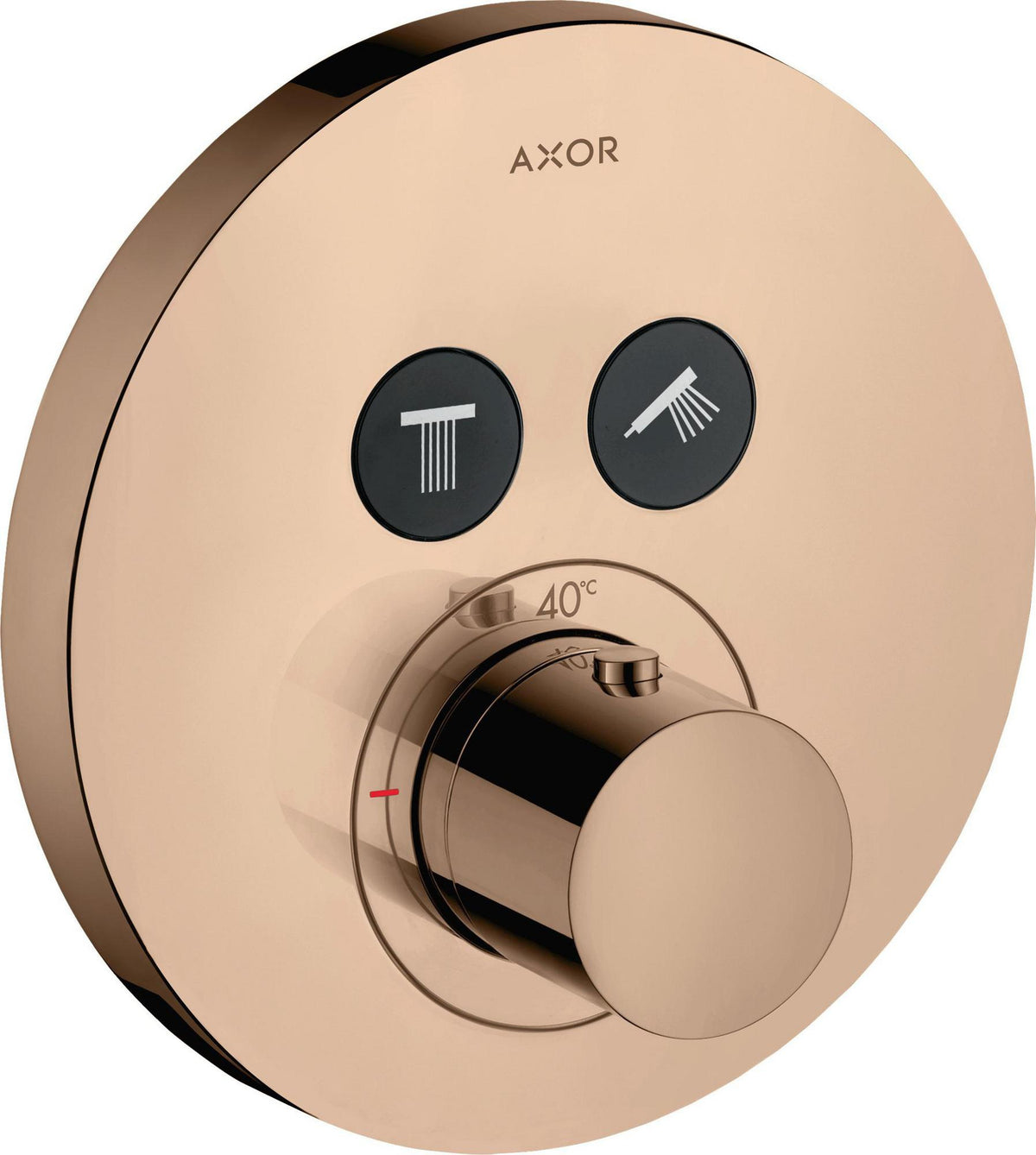 AXOR ShowerSelect Round Thermostat für 2 Verbraucher – Chrom, wandmontiert