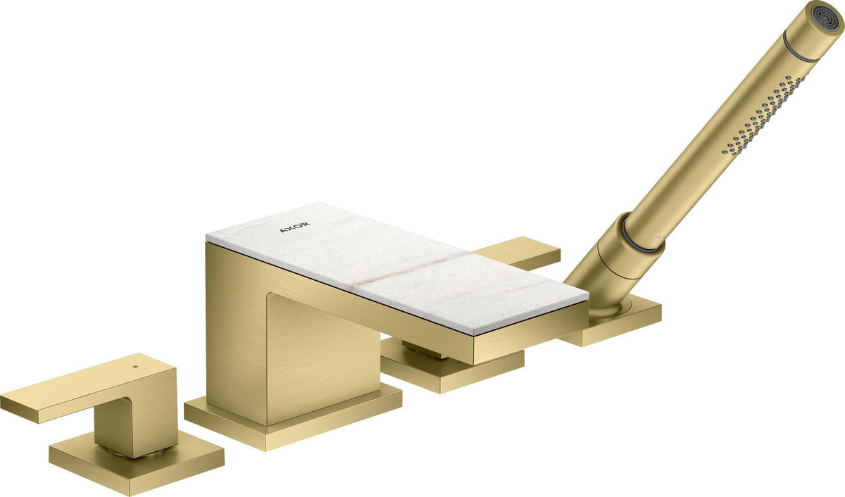 AXOR MYEDITION 4-Loch-Wannenrandarmatur ohne Platte – polished gold optic, thermostatisch