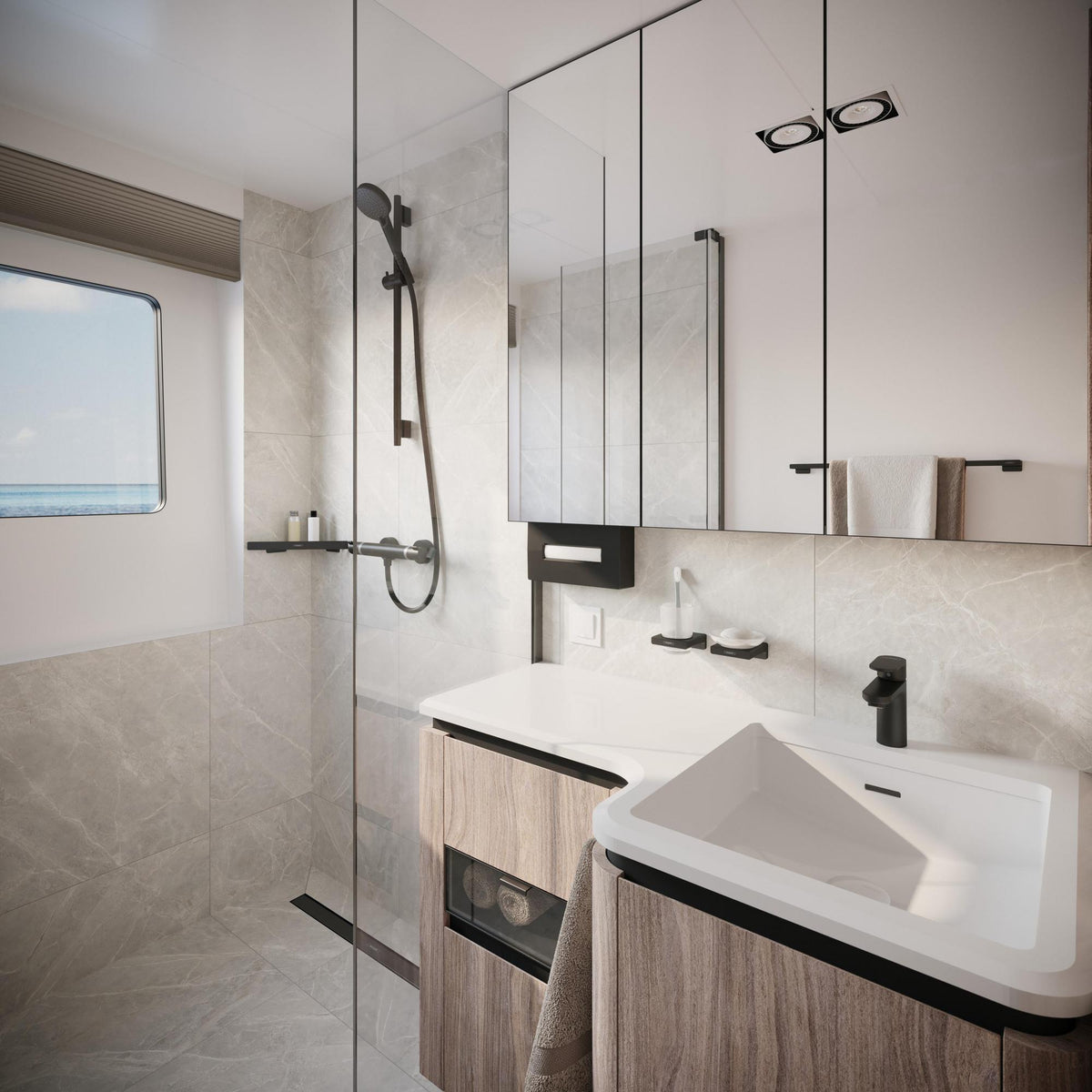 HANSGROHE RainDrain Match Duschrinne 600 mm mattschwarz höhenverstellbar