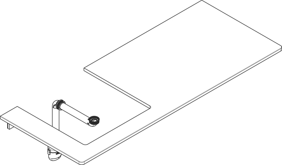 HANSGROHE Xelu Q Konsole 1360x550mm mit Ausschnitt links, weiß hochglanz
