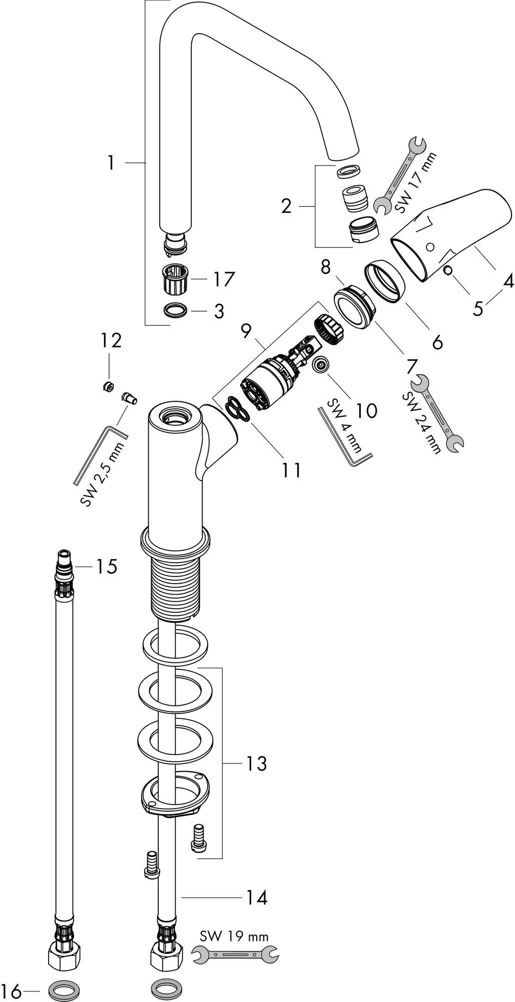 Hansgrohe Focus 240 Einhebel-Waschtischmischer mit Schwenkauslauf, chrom, ohne Ablaufgarnitur